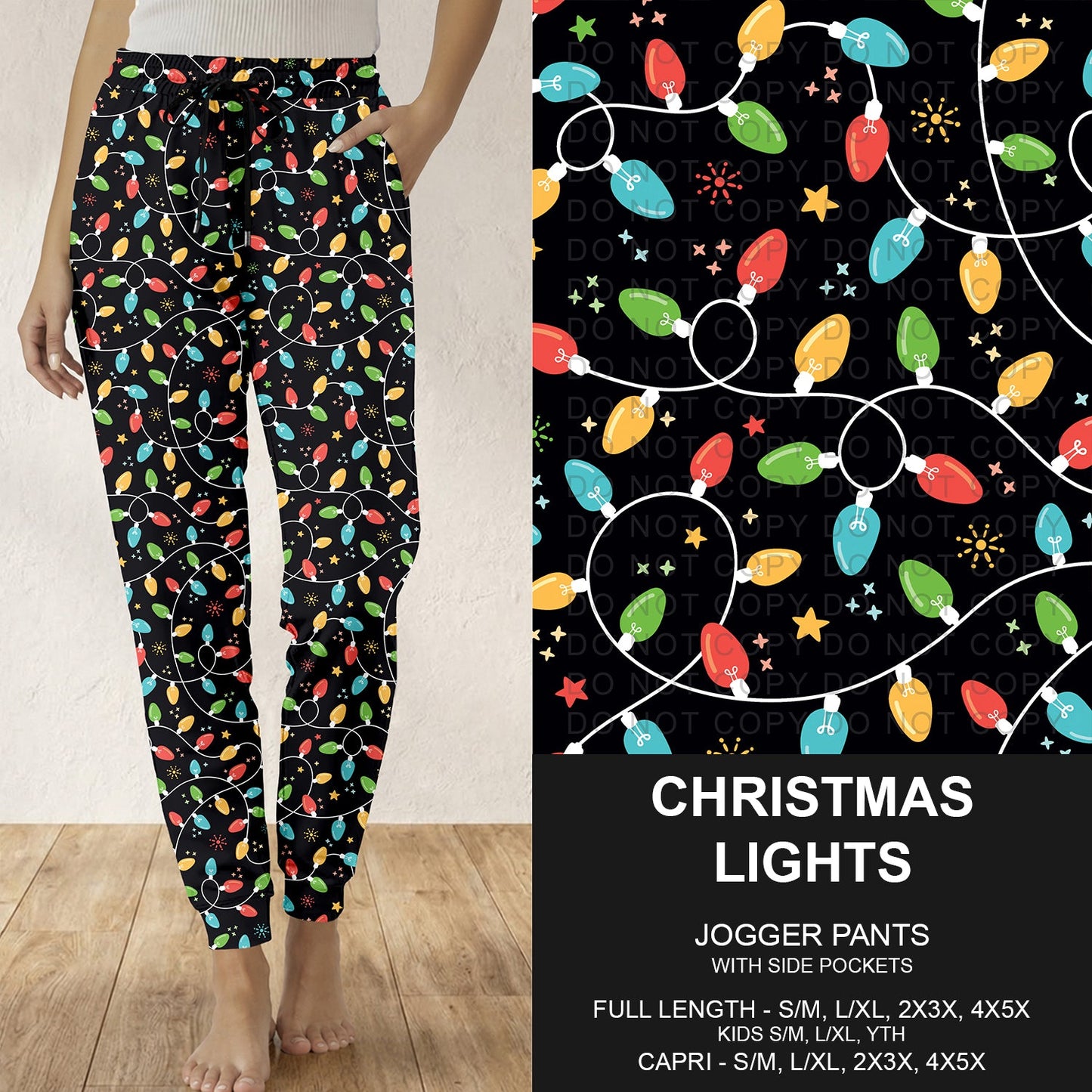B311 - Preorder Christmas Lights Joggers (Closes 9/06. ETA: mid Nov.)