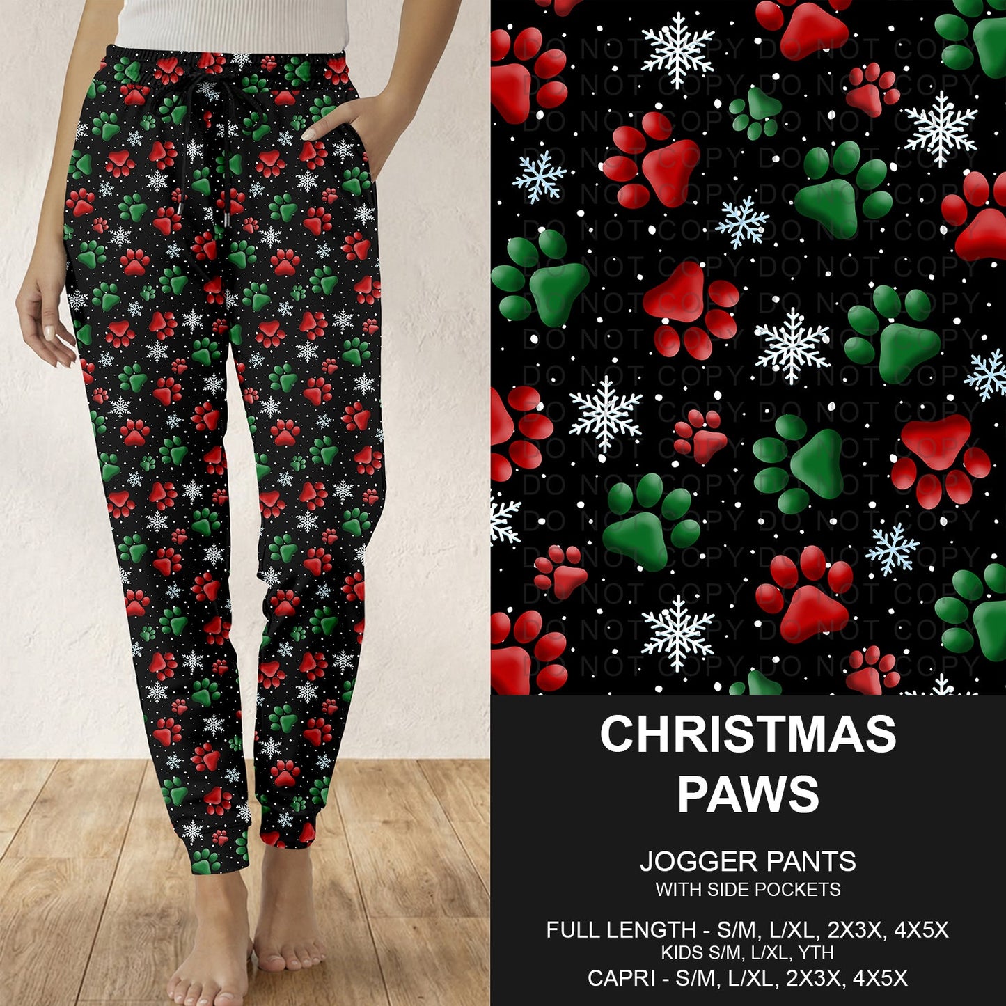 B312 - Preorder Christmas Paws Joggers (Closes 9/13. ETA: mid Nov.)