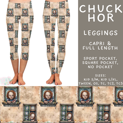 Batch #571 - Horror Windows - Closes 8/17 - ETA mid Oct - Chuck Hor Full and Capri Length Leggings