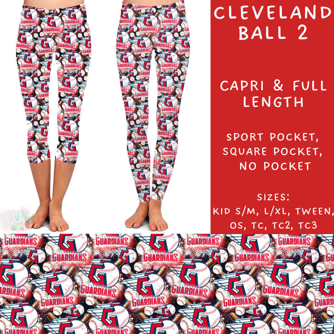 Batch #296 - Strike Out - Closes 2/28 - ETA late April - Cleveland Ball 2 Full and Capri Length Leggings