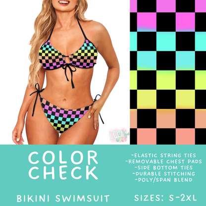 Batch #543 - Pool Party 2 - Closes 6/15 - ETA early/mid August - Color Check Women's 2 Piece Bikini