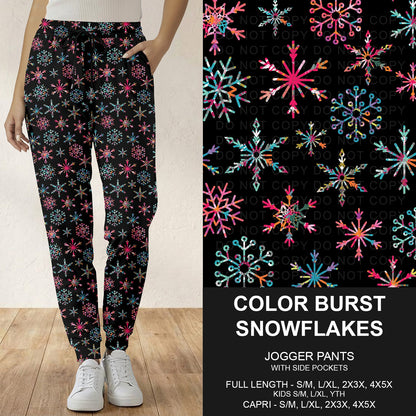B303 - Preorder Color Burst Snowflakes Joggers (Closes 7/26. ETA: early Oct.)