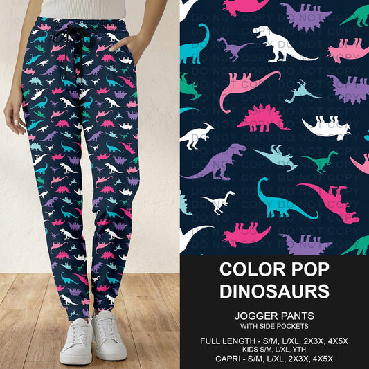 B294 - Preorder Color Pop Dinosaurs Joggers (Closes 6/07. ETA: early Aug.)