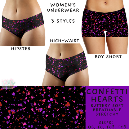 Batch #612 - Valentine's Matching Underwear - Closes 11/11 - ETA mid Jan - Confetti Hearts Women's Underwear
