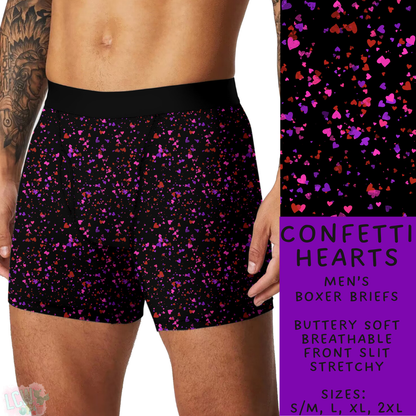 Batch #612 - Valentine's Matching Underwear - Closes 11/11 - ETA mid Jan - Confetti Hearts Men's Boxer Briefs