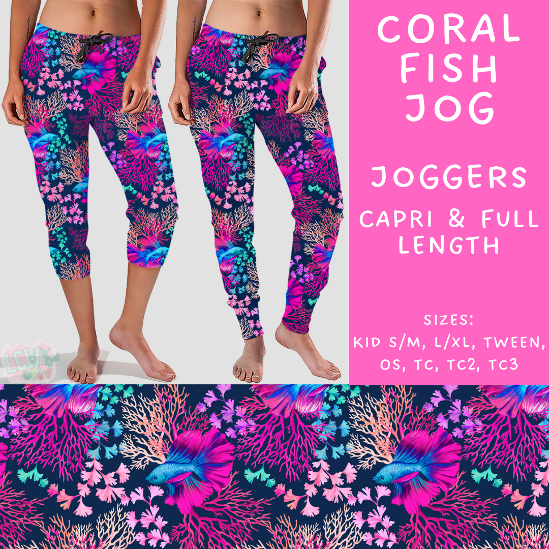 Batch #530 - Sea Life - Closes 5/15 - ETA mid July - Coral Fish Full and Capri Length Joggers