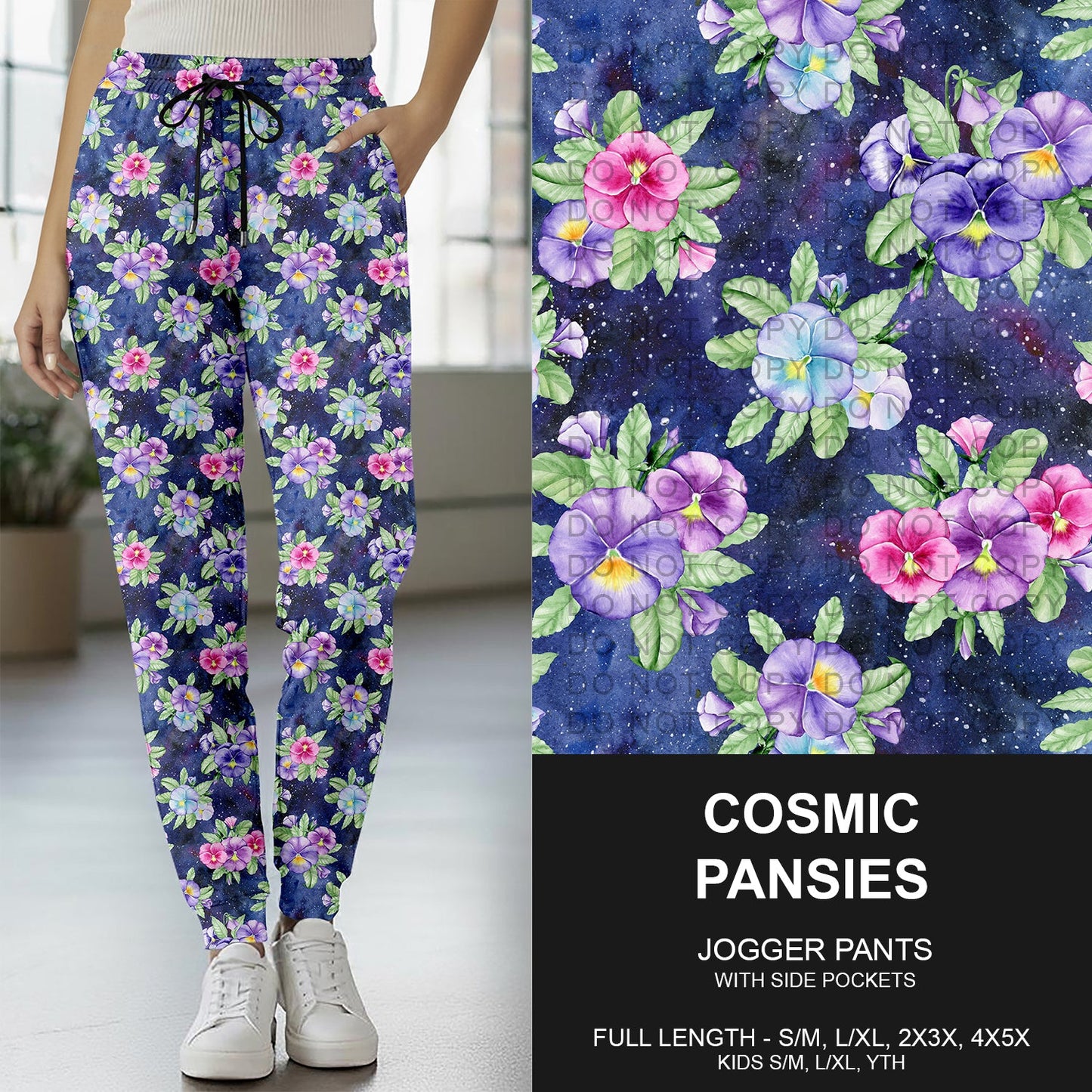 B270 - Preorder Cosmic Pansies Joggers (Closes 1/18. ETA early April)
