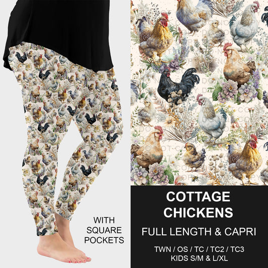 B296 - Preorder Cottage Chicken Leggings w/ Pockets (Closes 6/21. ETA: late Aug.)