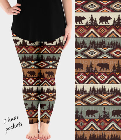 RTS - Country Bear Leggings w/ Pockets