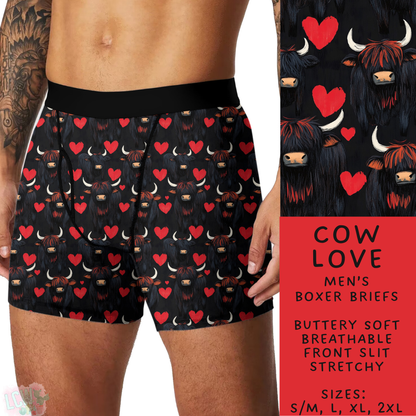 Batch #612 - Valentine's Matching Underwear - Closes 11/11 - ETA mid Jan - Cow Love Men's Boxer Briefs