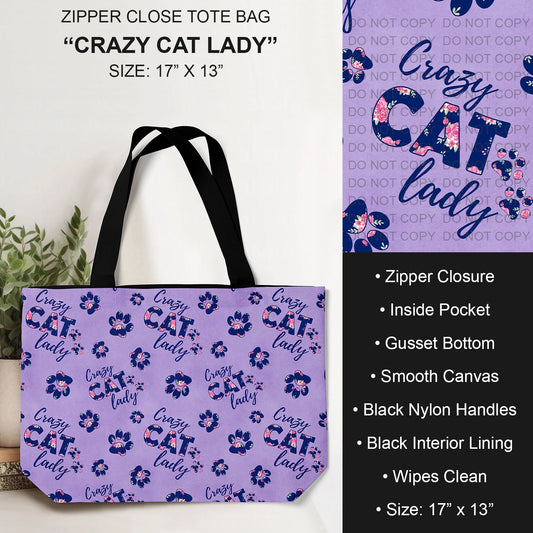 B232 - Preorder Crazy Cat Lady Tote Bag (Closes 6/04. ETA: late July)