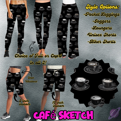 CAFE SKETCH - LEGGING/JOGGER/LOUNGER/SHORTS - MOSTLY BLACK RUN PREORDER CLOSING 1/24