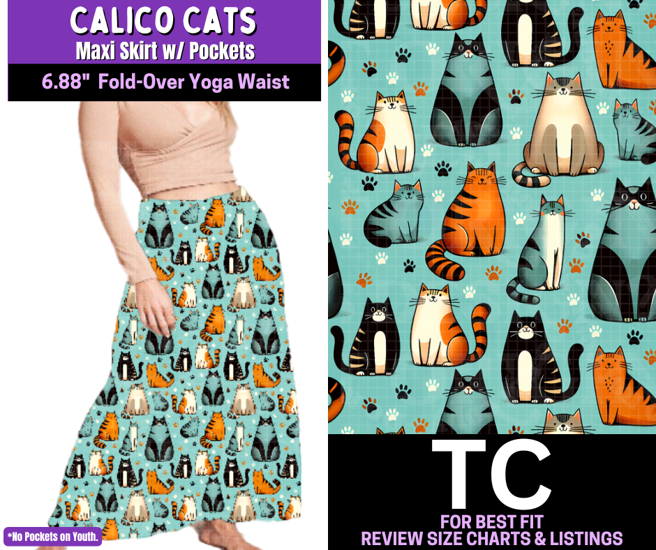 Calico Cats Maxi Skirt