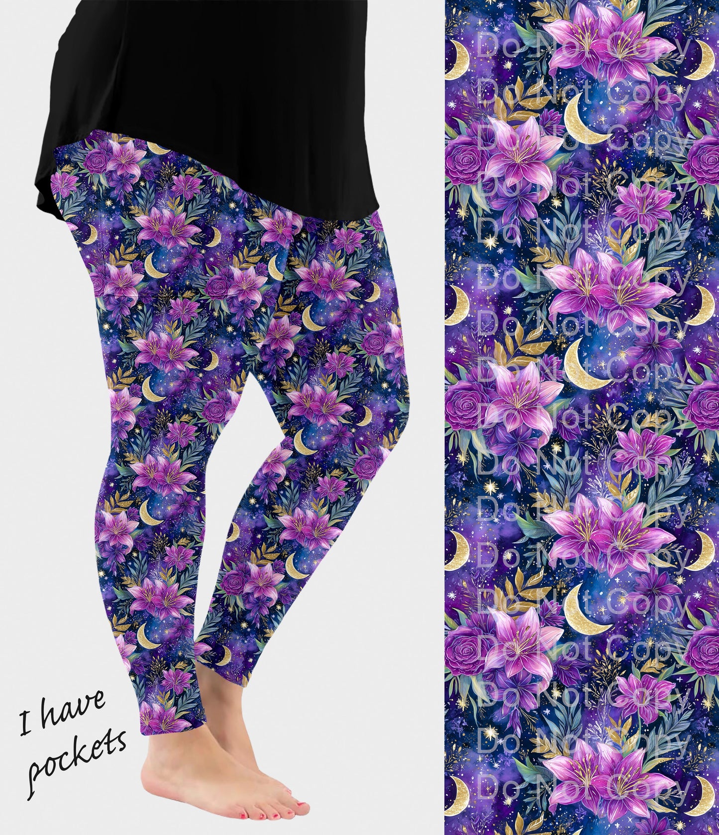 RTS - Celestial Lily Leggings with Pockets