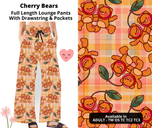 Preorder! Closes 3/3. ETA June. Cherry Bears Full Length Lounge Pants