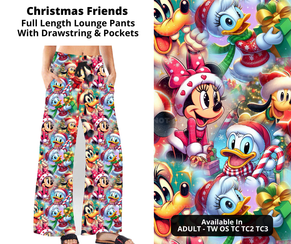 Preorder! Closes 9/18. ETA Nov. Christmas Friends Full Length Lounge Pants