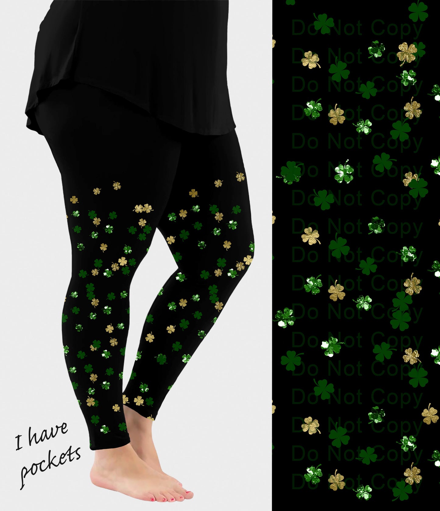 RTS - Clover Confetti Leggings w/ Pockets