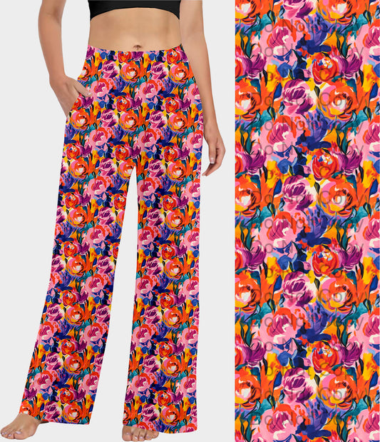 RTS - Colorful Abstract Flowers Lounge Pants