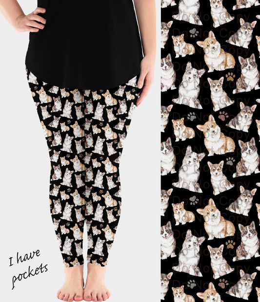 RTS - Corgi Dog Breed Leggings w/ Pockets