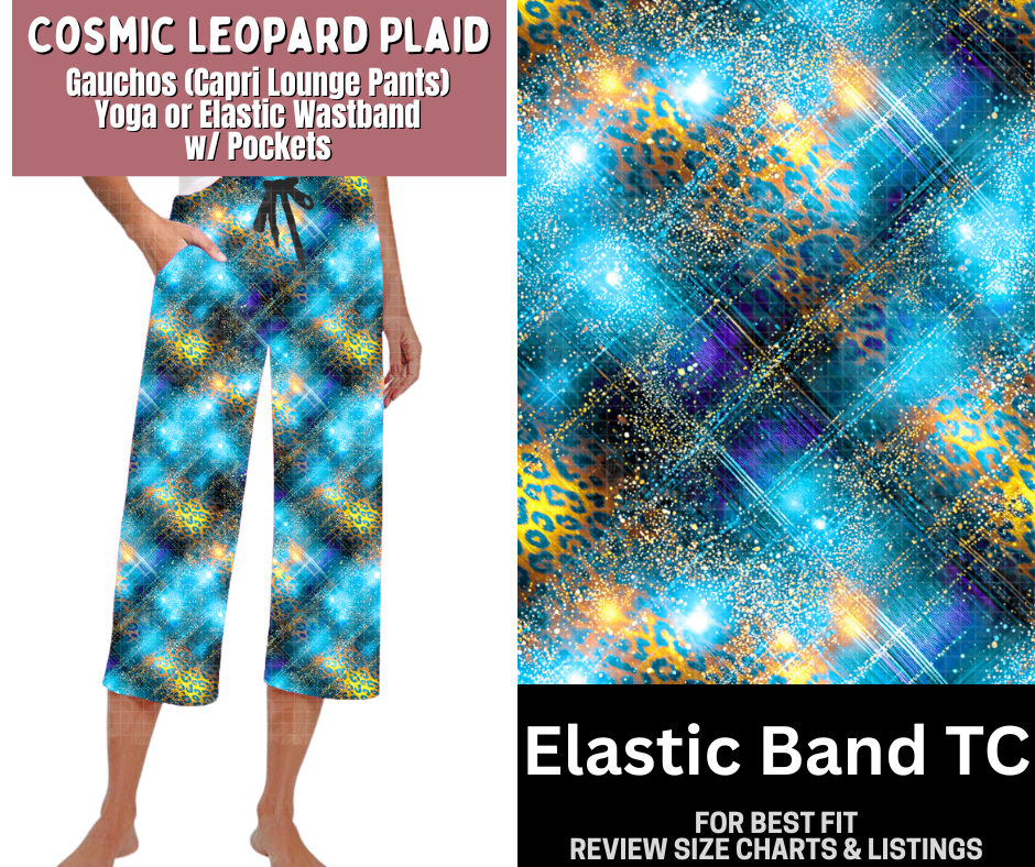 Cosmic Leopard Plaid Capri Gauchos