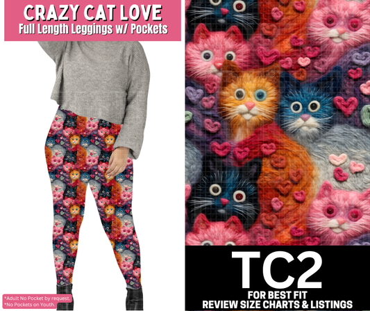 Crazy Cat Love Full Length Leggings w/ Pockets