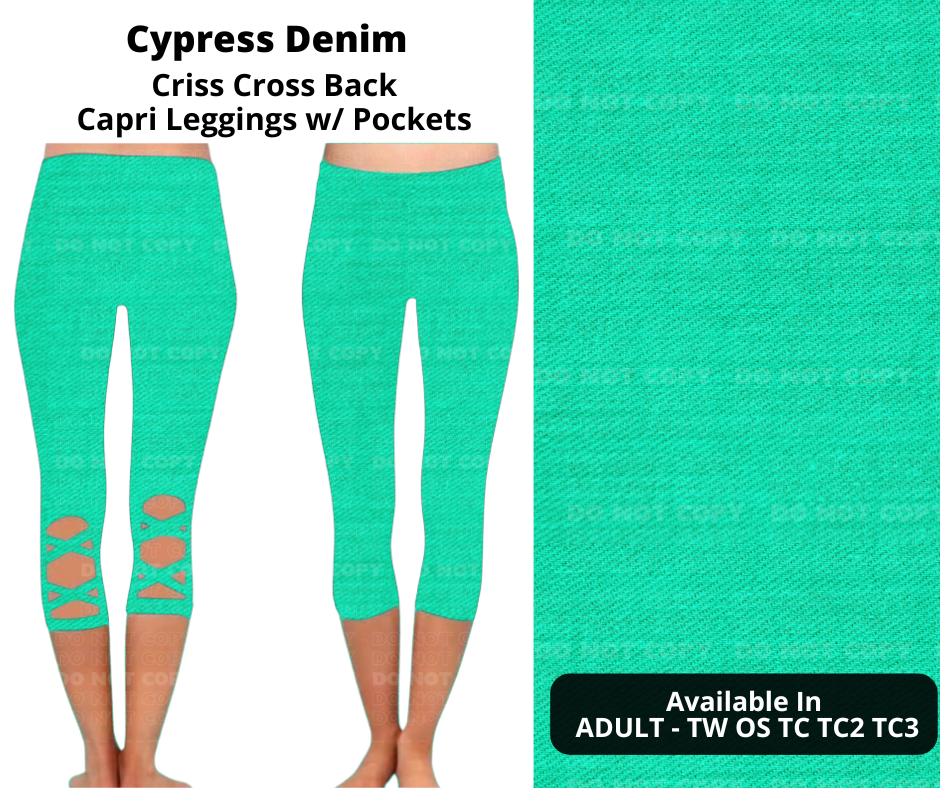 Preorder! Closes 1/29. ETA April. Cypress Denim Criss Cross Capri w/ Pockets