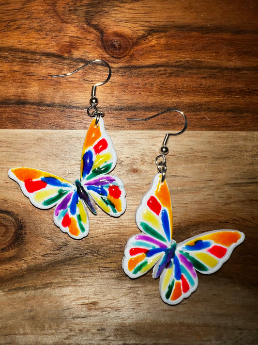 Neon Butterfly-  Hook Earring