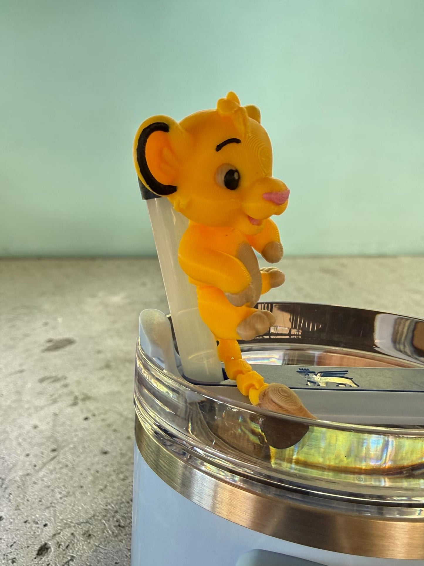 Lion Cub- Straw Buddy- 3D Printed