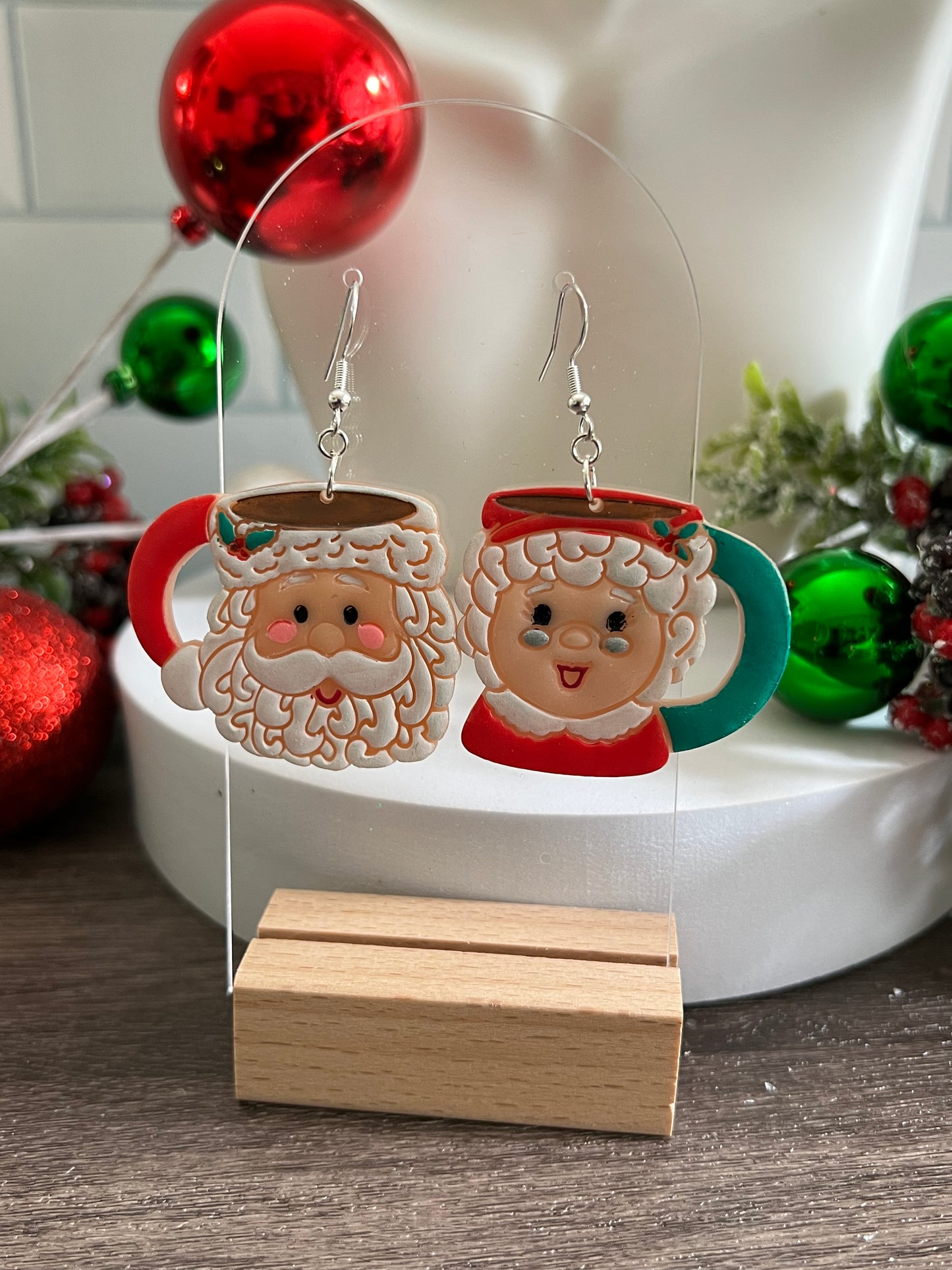 Claus Mugs- A - Merry Collection- Hook Earring