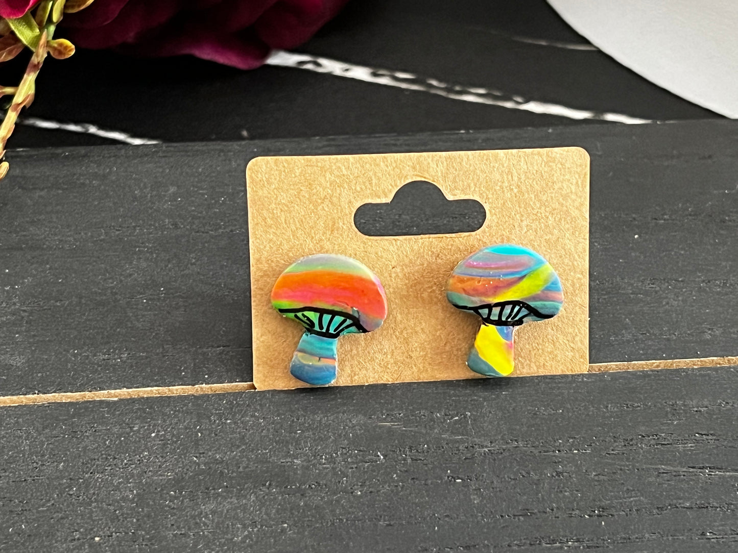 Colorful Mushie Spooky Stud Earrings