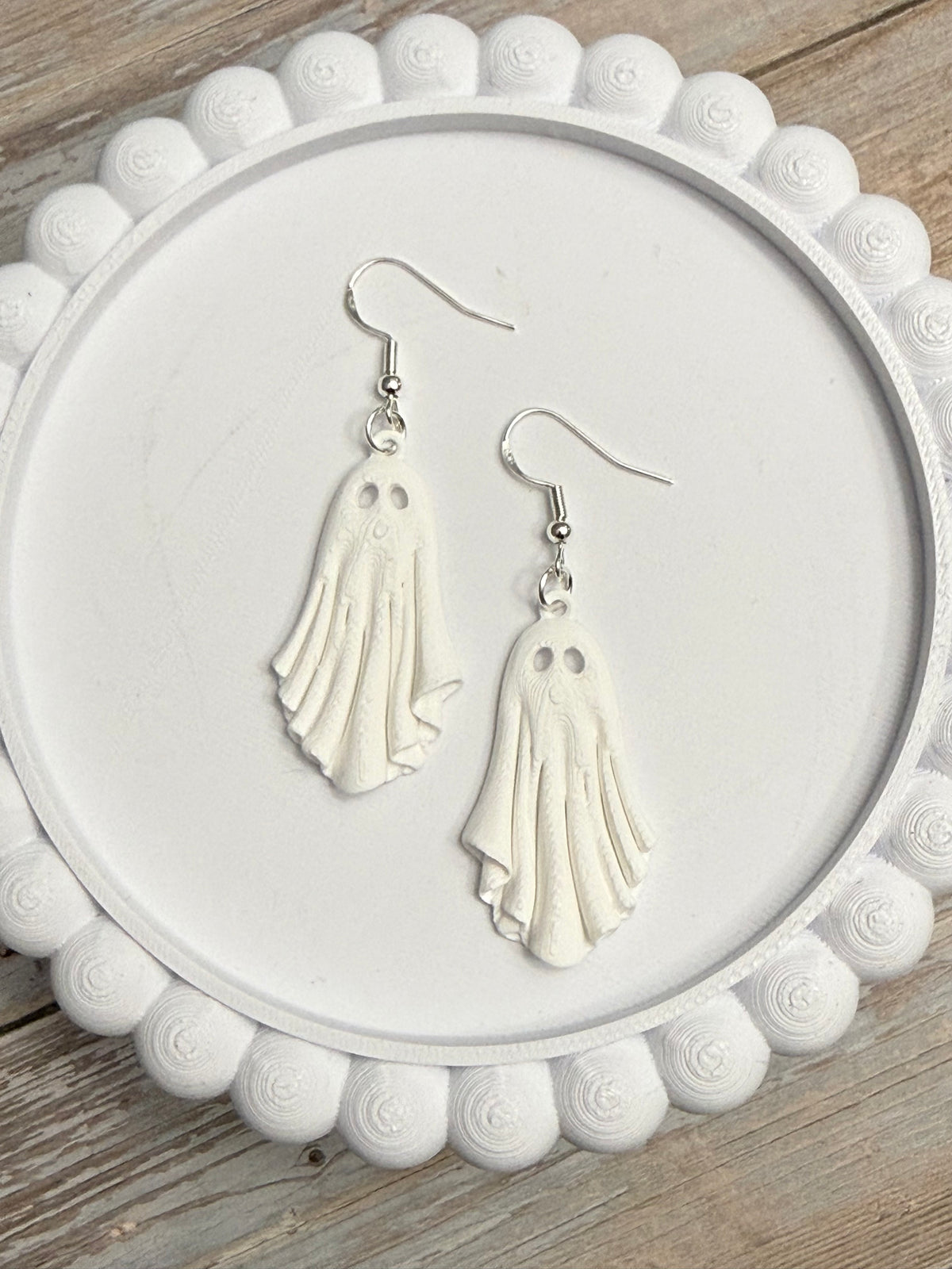 No Feet Ghost- 3D Printed Earrings - Halloween