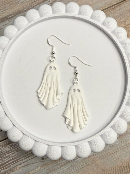 No Feet Ghost- 3D Printed Earrings - Halloween