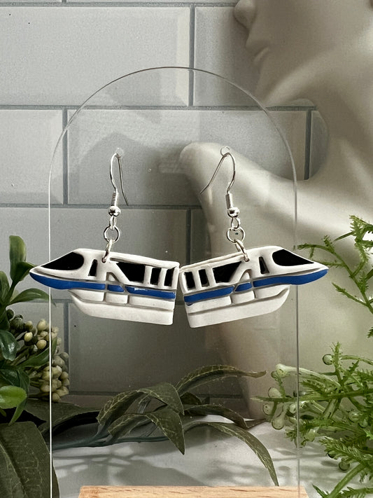 Blue Monorail- Hook Earring