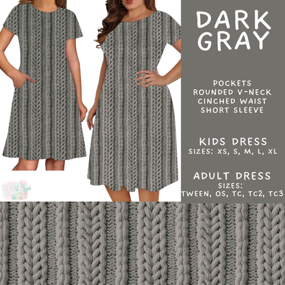 Batch #596 - Sweater Weather - Closes 10/9 - ETA early Dec - Dark Gray Adult & Kids Dresses