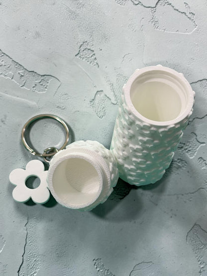 Floral Holder Keychain- 3D print- white