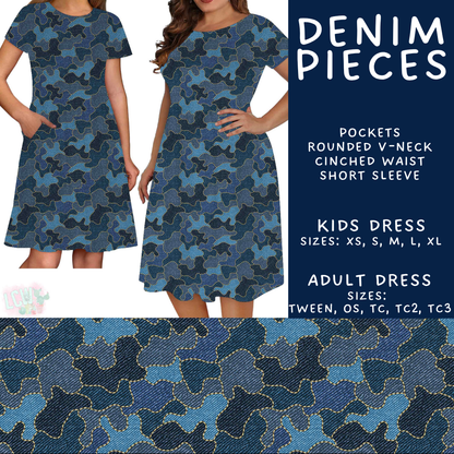 Batch #607 - Fun Run 28 - Closes 11/2 - ETA early Jan - Denim Pieces Adult & Kids Dresses