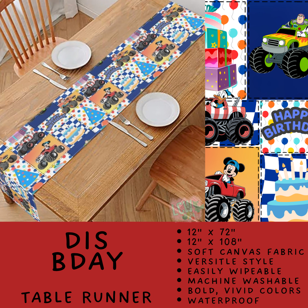 Batch #602 - Table Runners & Placemats - Closes 10/23 - ETA mid Dec - Dis Bday Table Runner