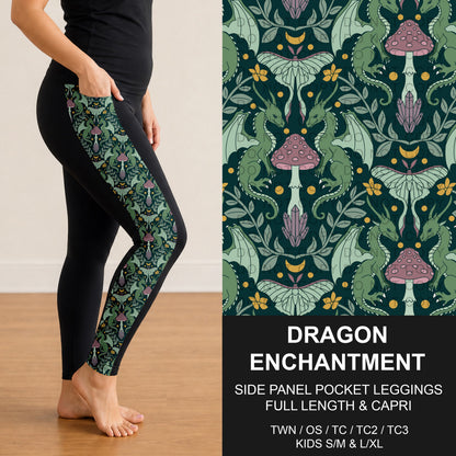 B309 - Preorder Dragon Enchantment Side Panel Pocket Leggings (Closes 8/23. ETA: late Oct.)