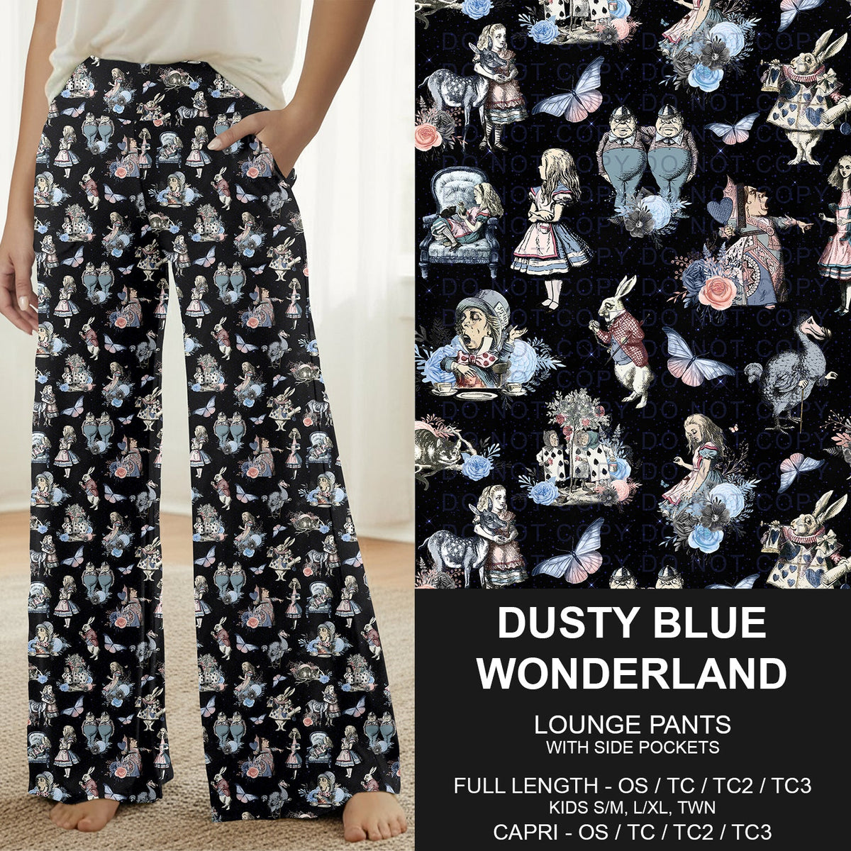 B317 - Preorder Dusty Blue Wonderland Lounge Pants (Closes 10/18. ETA: late Dec.)