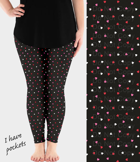 RTS - Dainty Hearts Leggings w/ Pockets