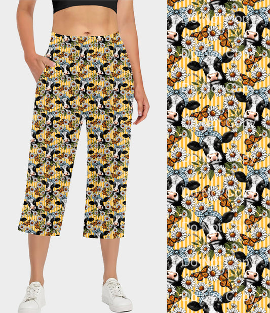 RTS - Daisy Cows Capri Lounge Pants