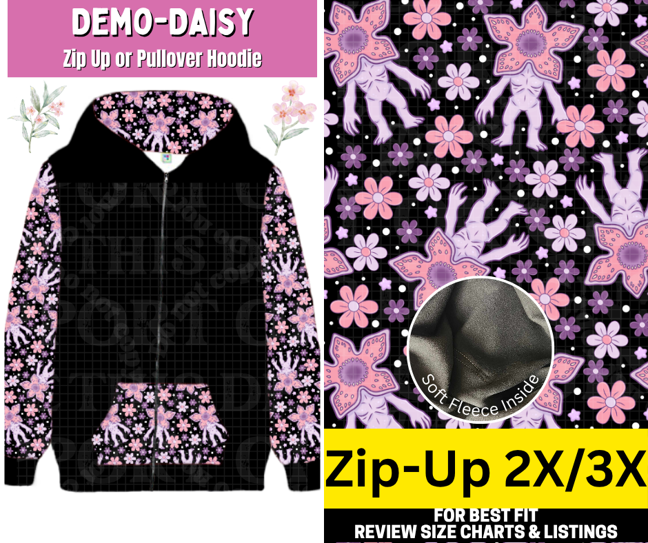 Demo-Daisy Zip-Up Hoodie