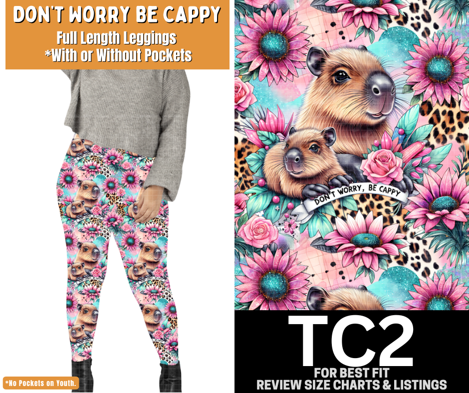 Don't Worry Be Cappy Full Length Leggings w/ Pockets