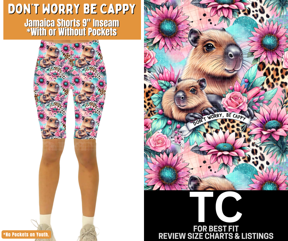 Don't Worry Be Cappy Jamaica Shorts w/ Pockets