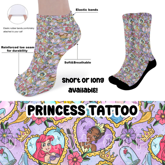 PRINCESS TATTOO - CUSTOM PRINTED SOCKS ROUND 2