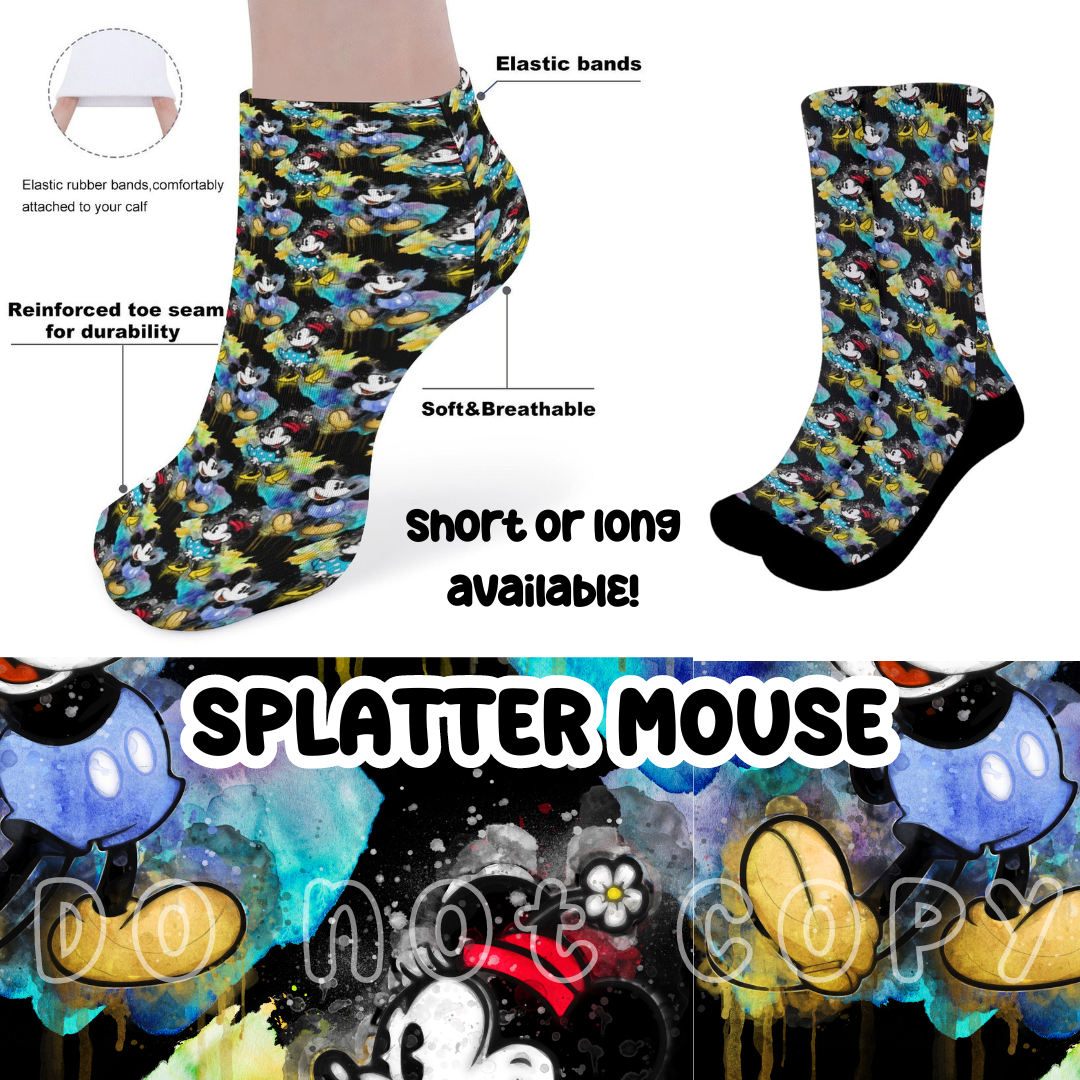 SPLATTER MOUSE - CUSTOM PRINTED SOCKS ROUND 2