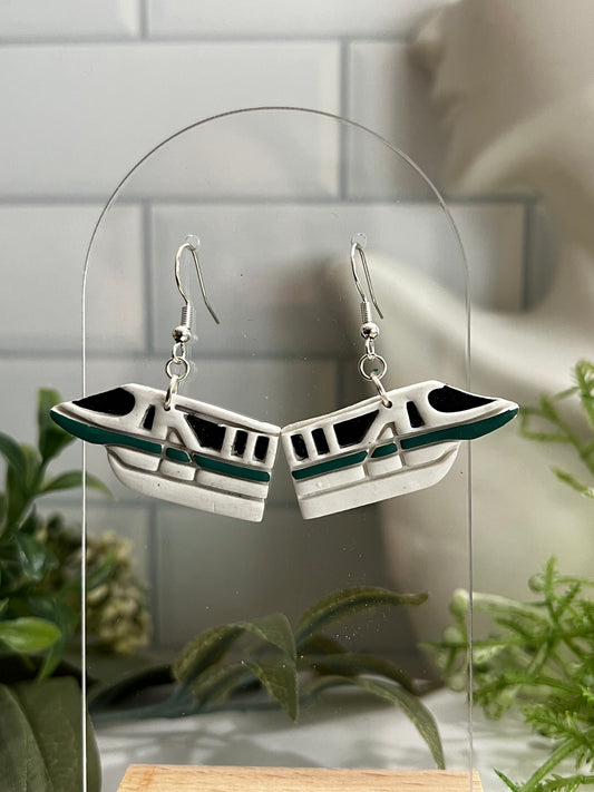 Green Monorail- Hook Earring