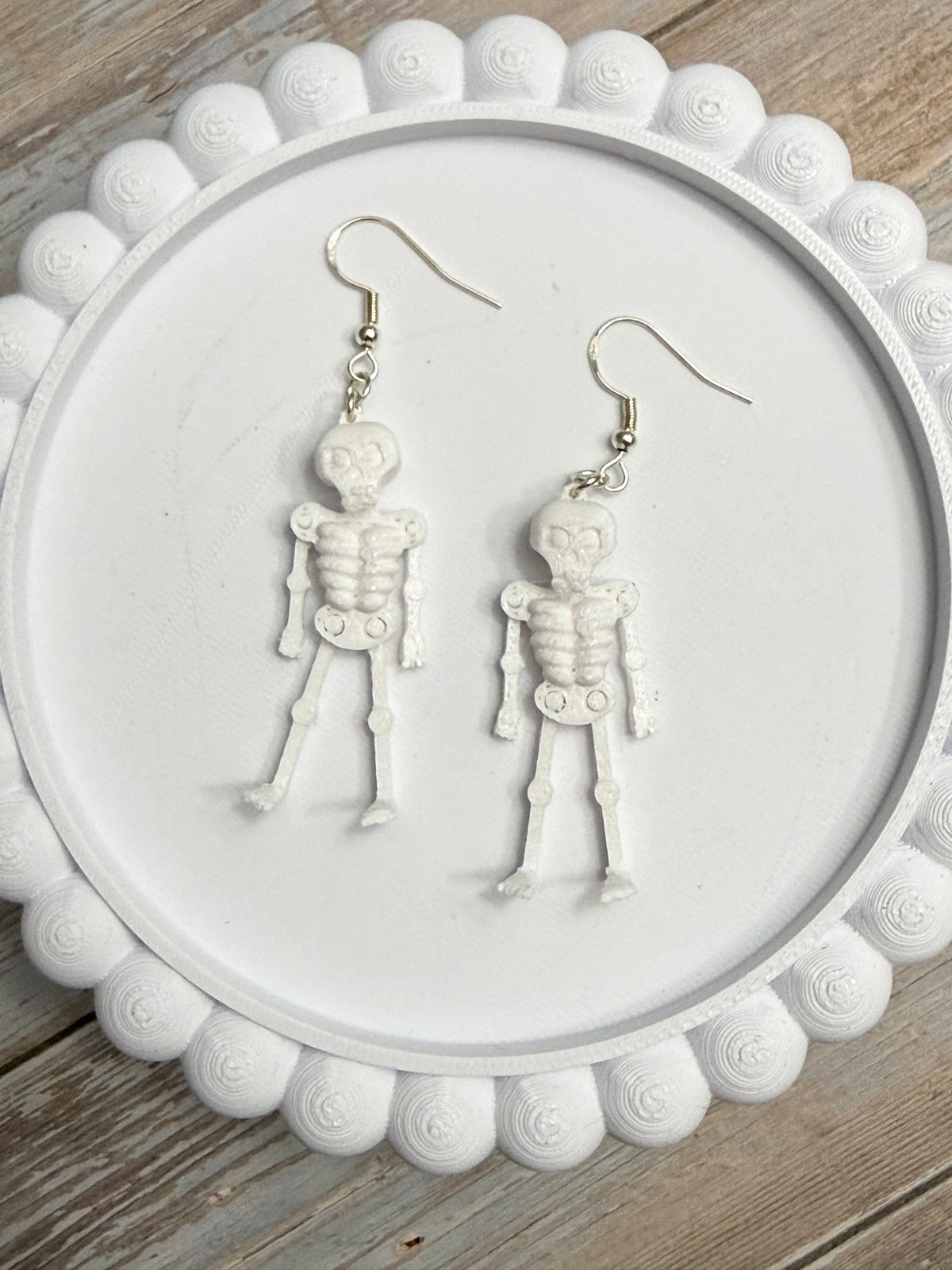 Wiggly Skeletons- 3D Printed Earrings - Halloween