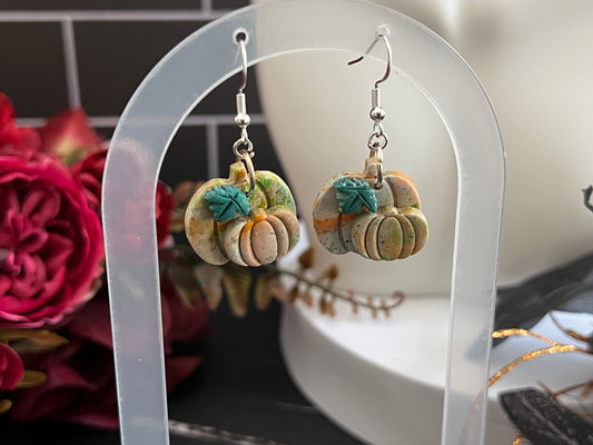 Tie Dye Pumpkins Spooky Hook Earrings