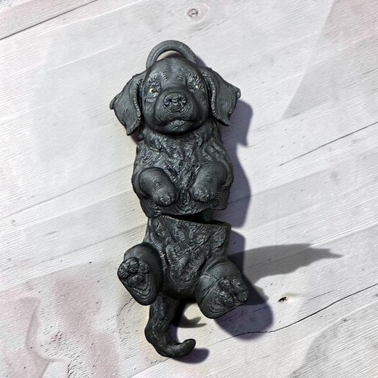 Black Dog- Straw Buddy- 3D Printed